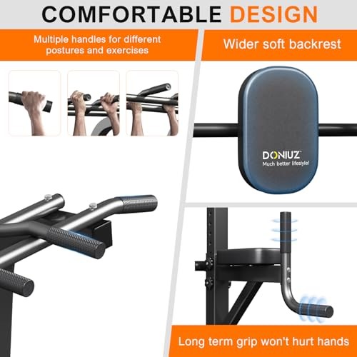 Power Tower Pull Up Bar and Dip Station, Multi-Function Home Gym, Black-02