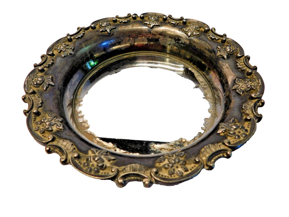 TOWLE? SILVERPLATE DISH WITH MIRRORED BOTTOM