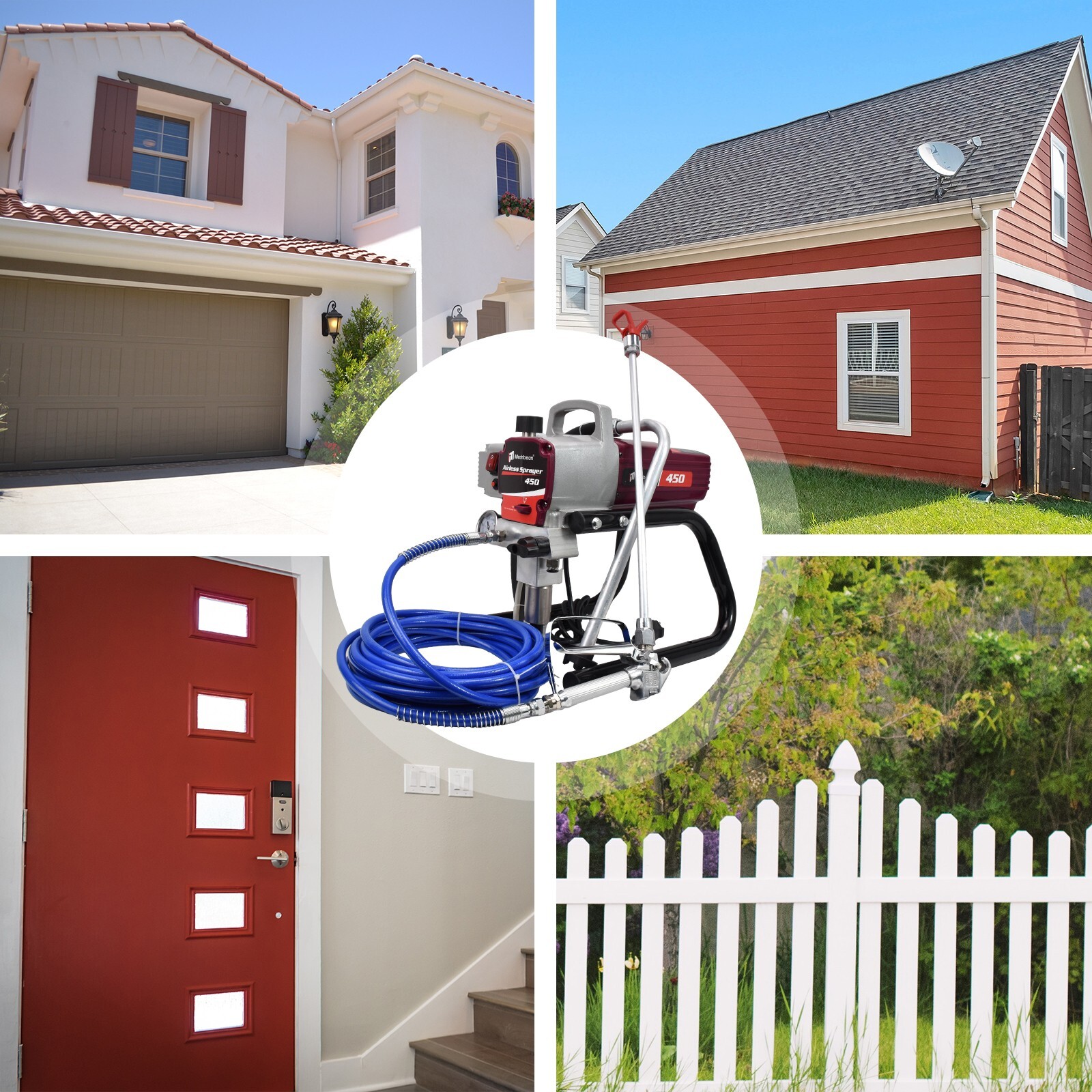 2.5HP Electric Airless Paint Sprayer High Efficient 3300PSI W/Extension Rod 110V