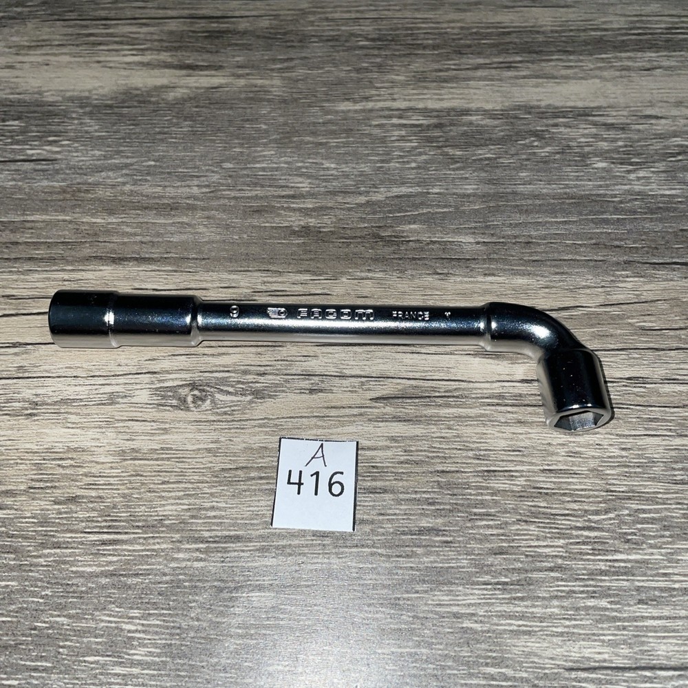 Vintage Facom No75, 9mm OGV Angled Socket Wrench / Spanner