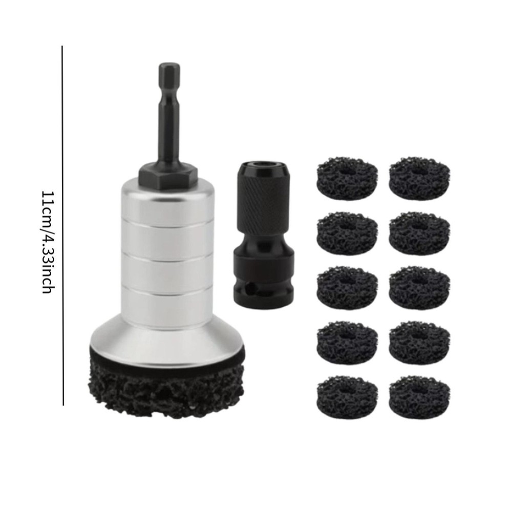 Wheel Hub Cleaning Kit Includes 10 Pads, Holder and Adapter Stud Rust Removal
