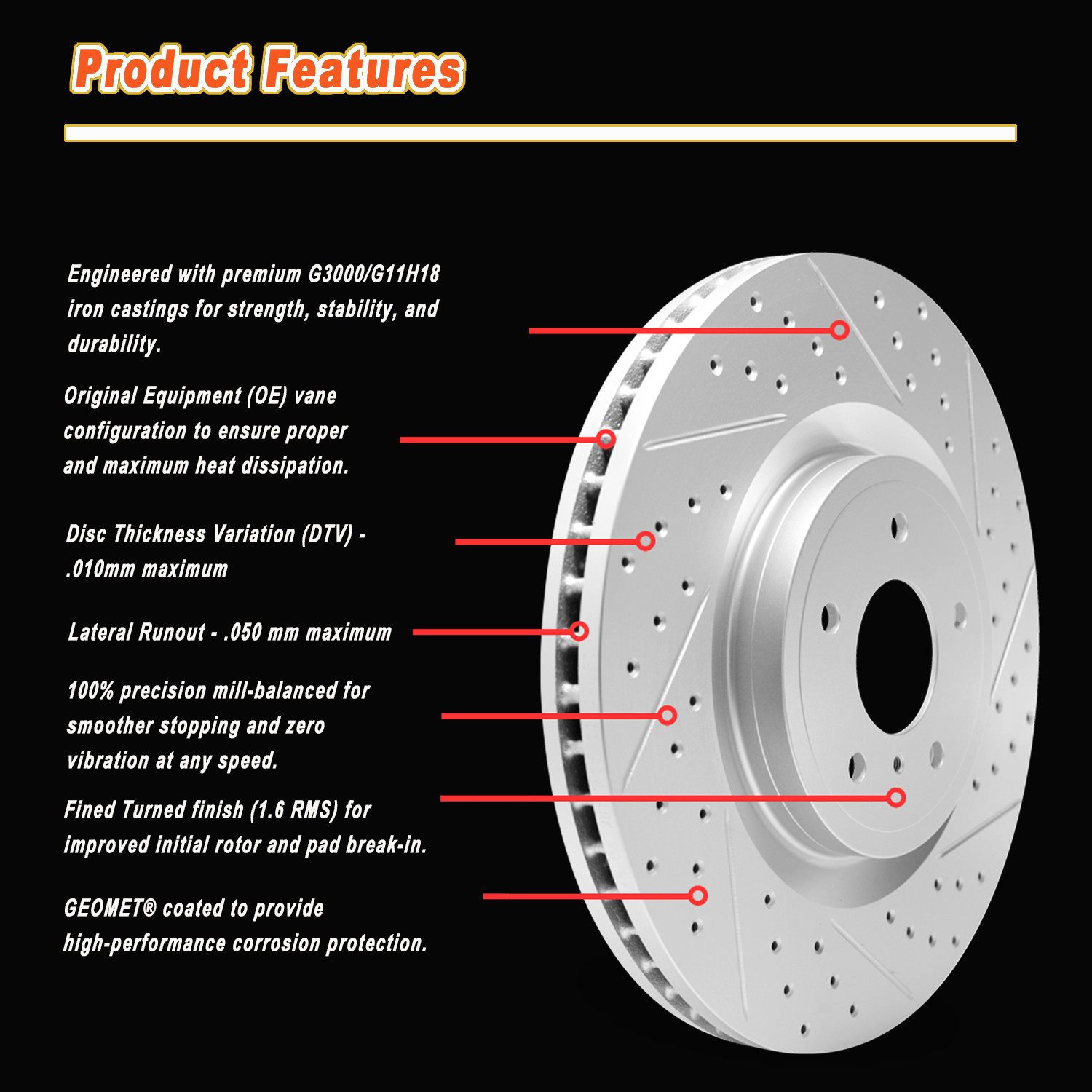 Front Rear Drilled Brake Rotors + Ceramic Brake Pads For 2014-2020 Chevy Impala