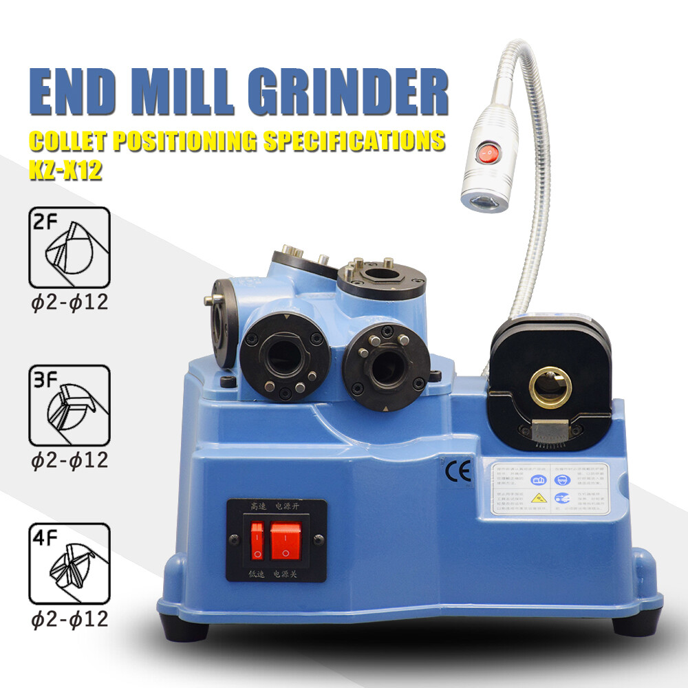 US Stock End Mill Sharpener 2-12mm Cutting Tools Grinder Multiple Flutes Cutter