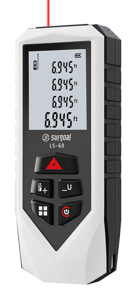 Laser Distance Meter Digital Laser Measuring Tool with LCD Backlit Display, P...