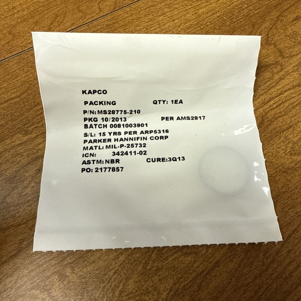 Packing PN: MS28775-210