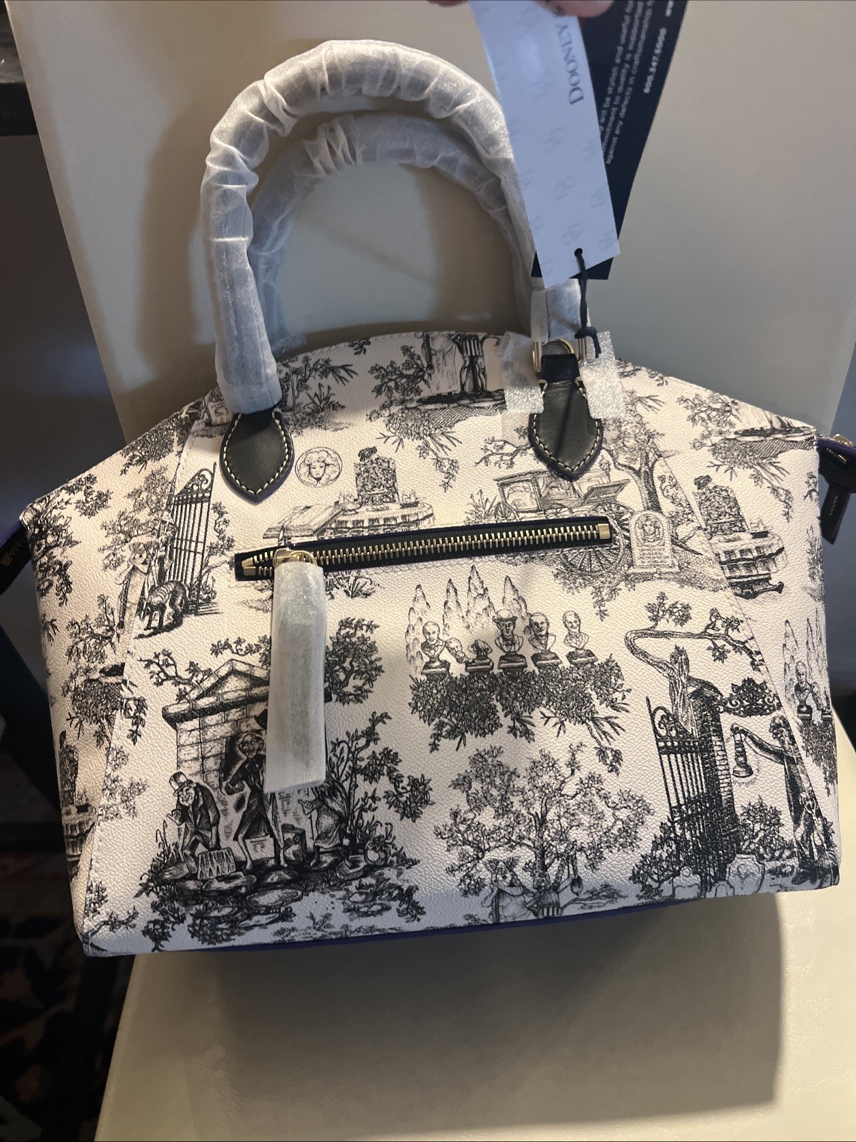 Disney Dooney & Bourke Haunted Mansion Toile Satchel NWT