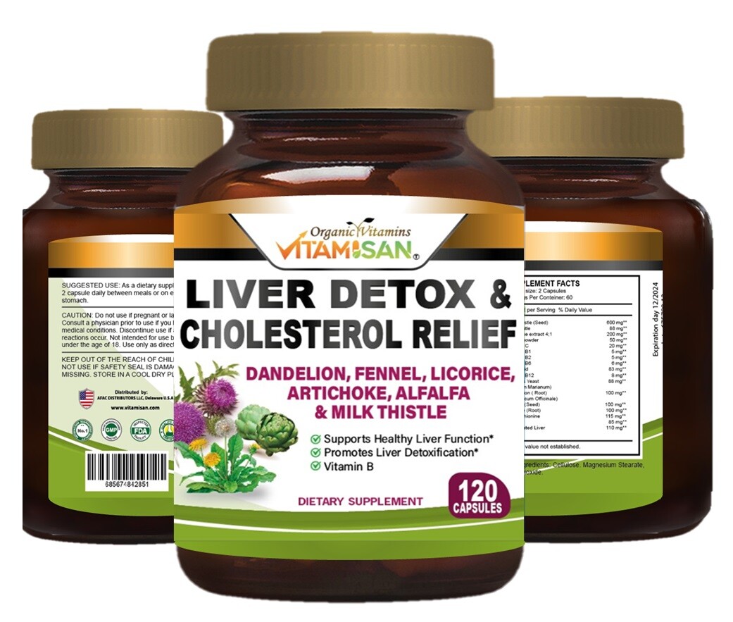 Best Liver Cleanse Repair Pills Detox Cleanser Supplements Men Women Care 120