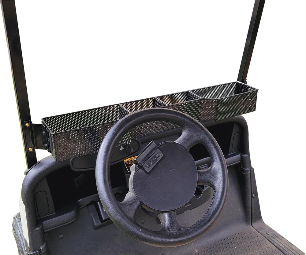Sturdy EZGO RXV Golf Cart Front Storage Basket - Large Compartment Design