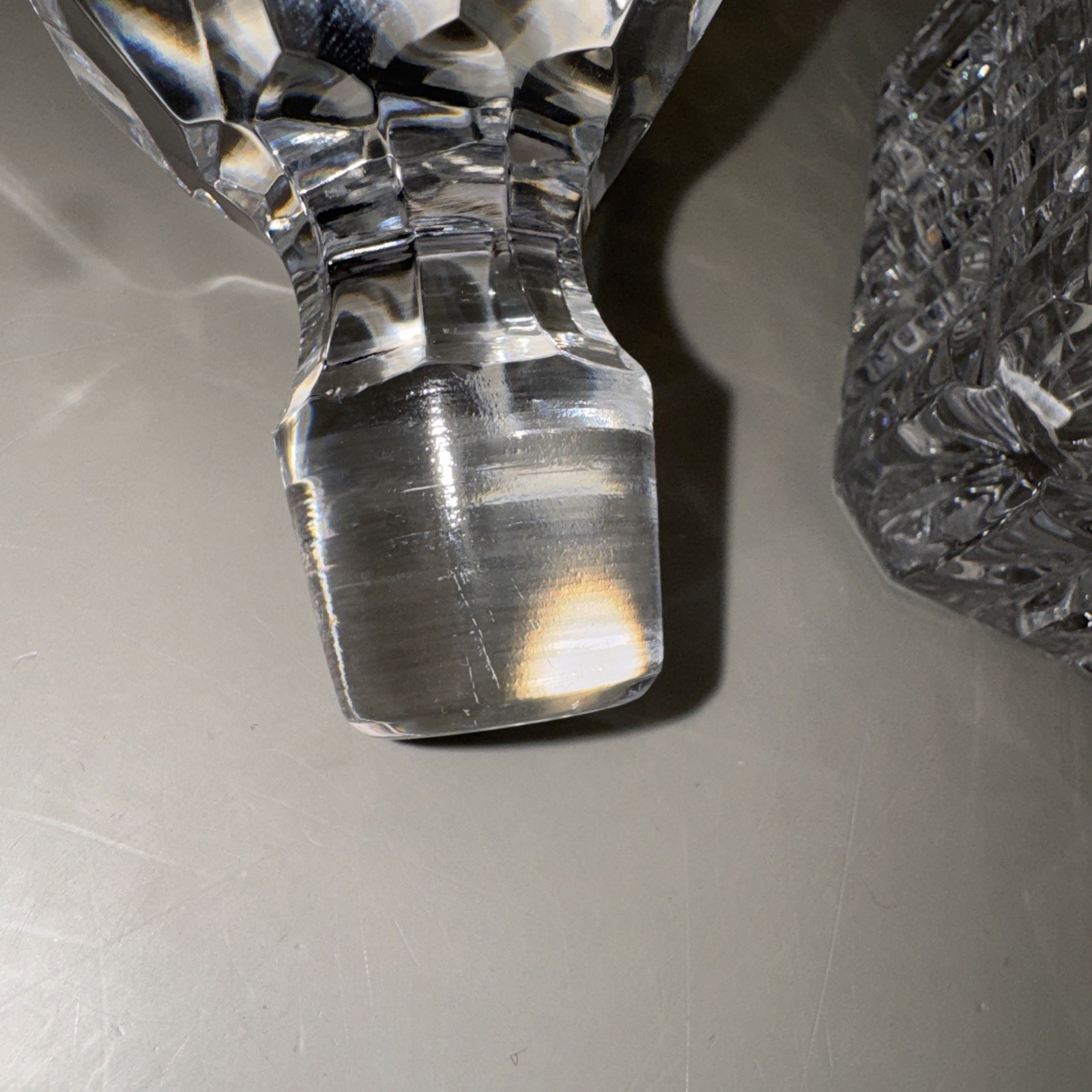 Tiffany & Co Tartan Decanter Cut Crystal Plaid Liquor 1990's 10" Retired