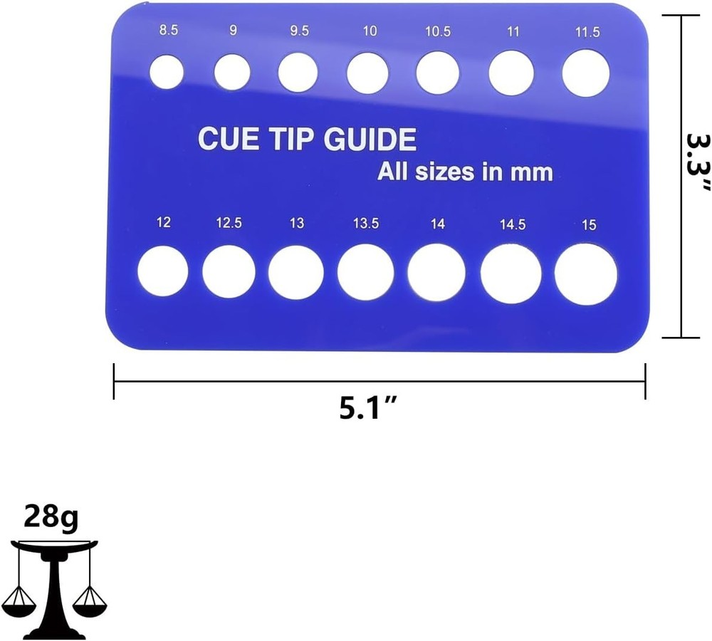 Billiard Cue Tip Measure Tool, Cue Tip Size Measure Tool