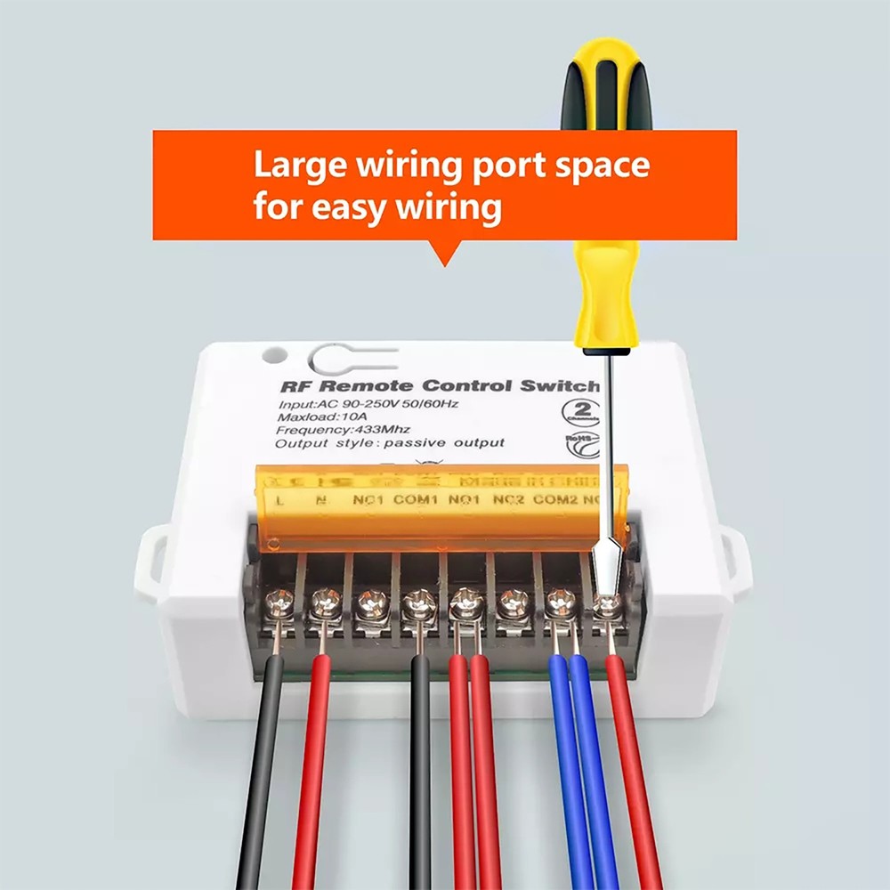 Relay Receiver Wireless Remote Control Switch 110V 220V 2Ch for Garage/Gate aa