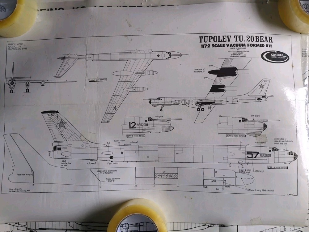 Blueprints Aircraft Model Airplane Planes Drawings Many Different Sealed Plastic