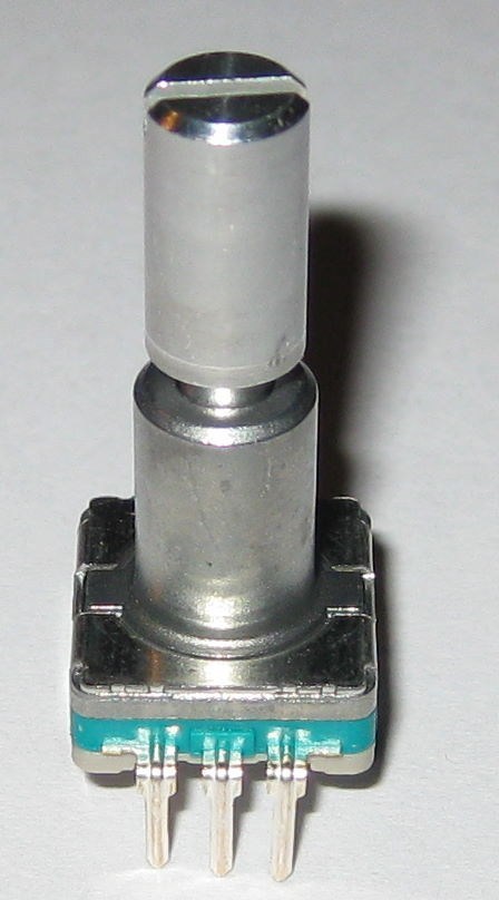 2 X Alps Endless Rotation Vertical 30 Detent Encoder w Mom N.O. SPST Push Switch