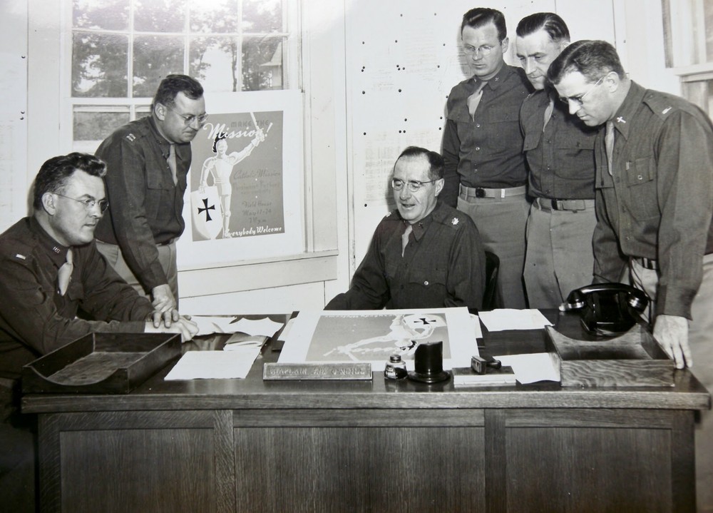 WWII CHAPLAINS 9 GR Sterling GI Battle Worn Dog tag Chain St Christopher Medal