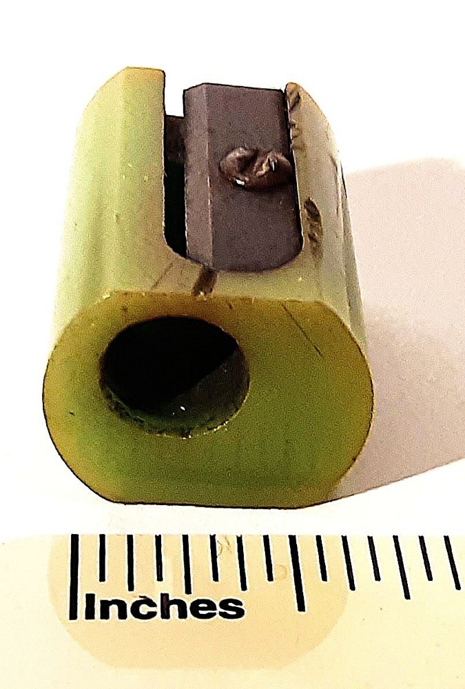 * KILLER * Antique Bakelite Pencil Sharpener - Dark Green - UNIQUE SHAPE
