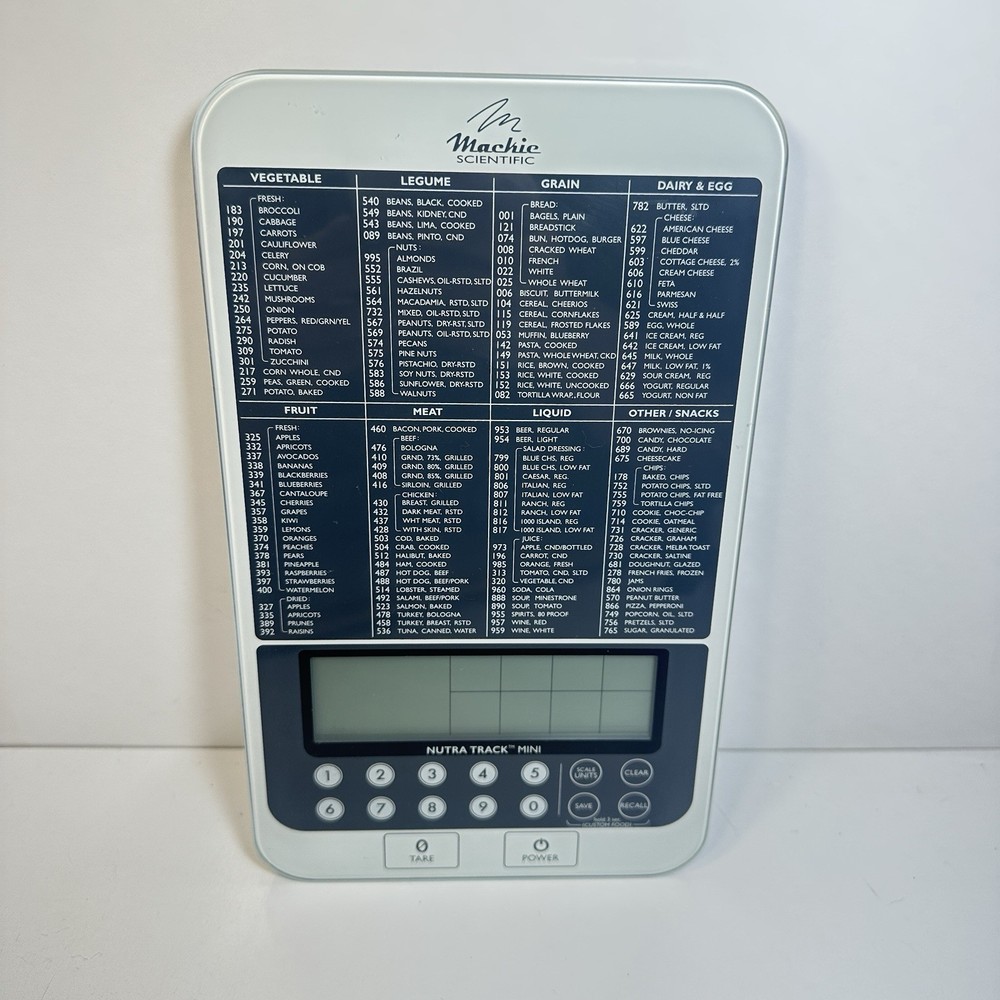 Mackie Scientific Nutra Track Mini V2 Kitchen Nutrition Scale Tested Works