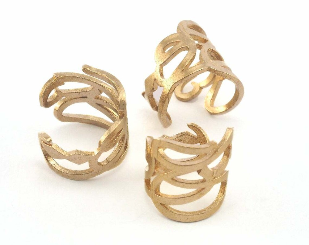 Adjustable Ring Raw brass (16.5mm 6US inner size - Adjustable ) Oz3690