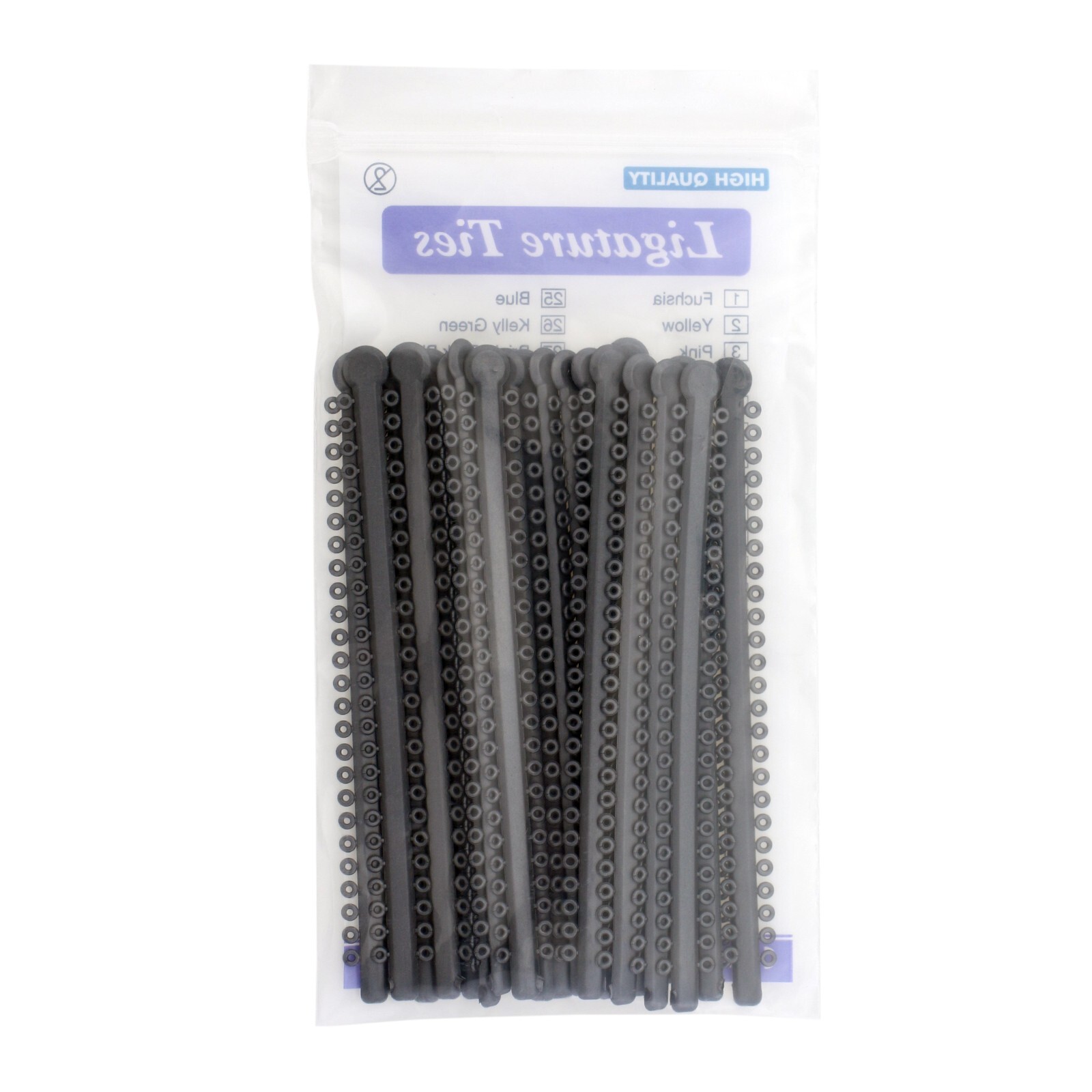 USA Orthodontic Elastics Ligature Ties Rubber Bands for Braces Color Black Grey