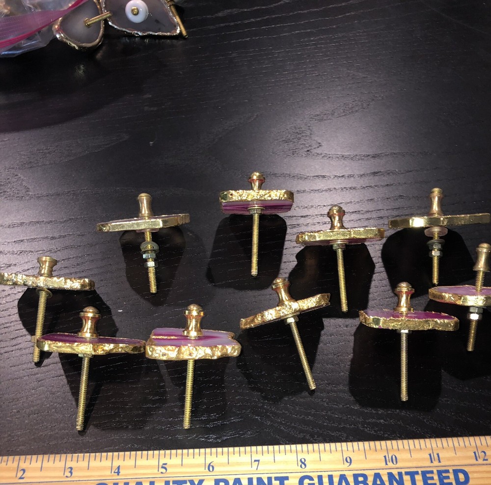 10 geode pink cabinet drawers knobs