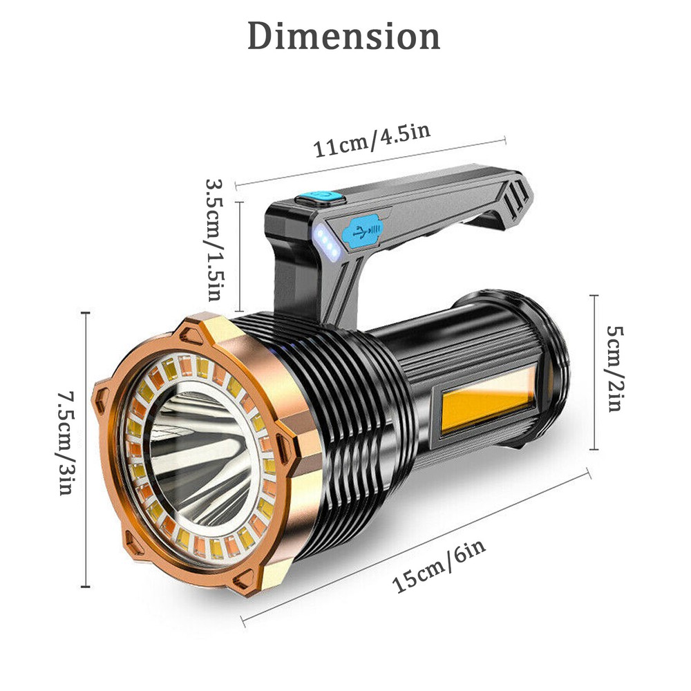 Super Bright 250000000LM LED Flashlight High Powered Torch USB Rechargeable Lamp