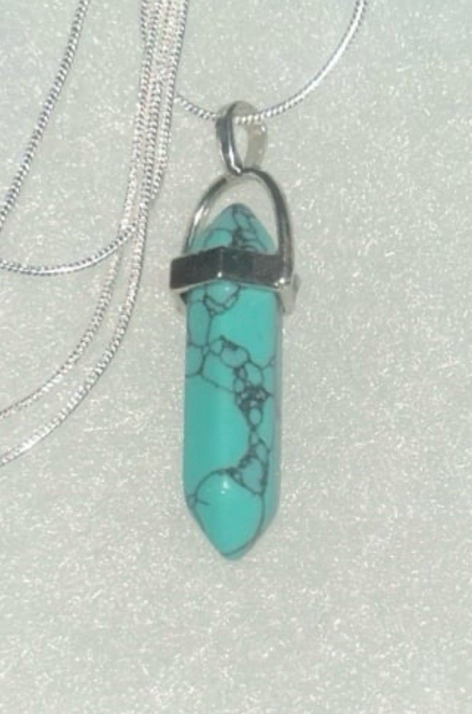 Turquoise Sterling Silver 30” Necklace