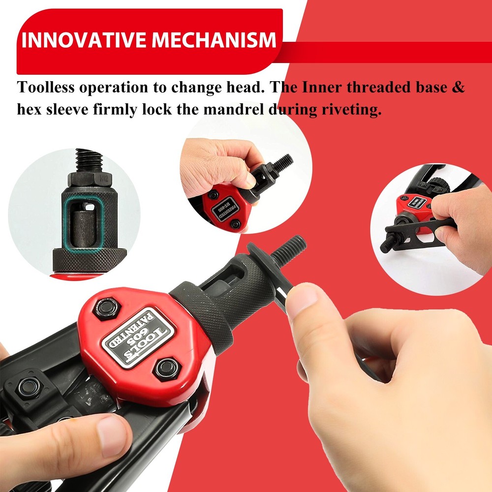 Rivet Gun Kit Rivnut Thread Setting Tools Nut Setter Tool NutSert Metal Working