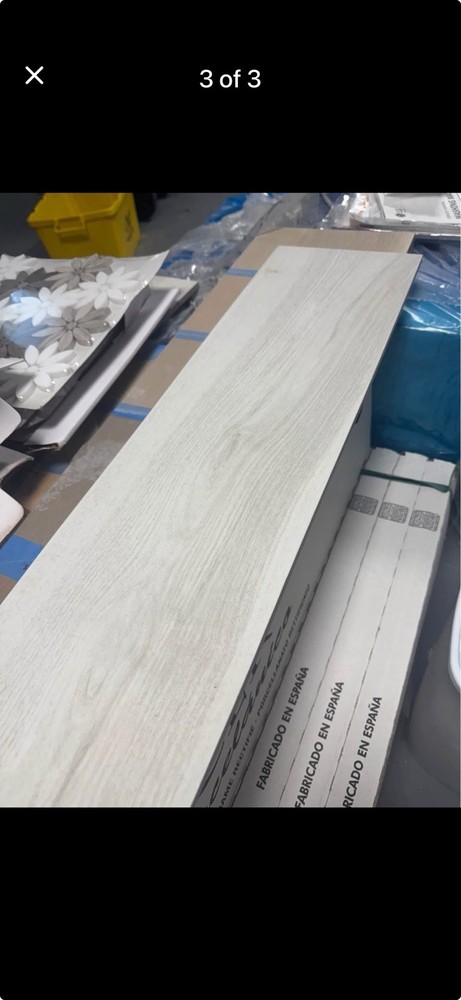 Baldocer Polished Porcelain Floor & Wall Tile White Wood Grain Rectangular