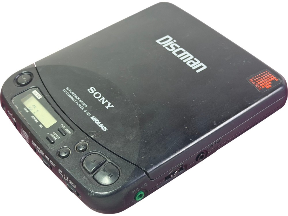 Sony Discman D-121 Portable CD Player Megabass 1bit DAC 10 Playback Modes