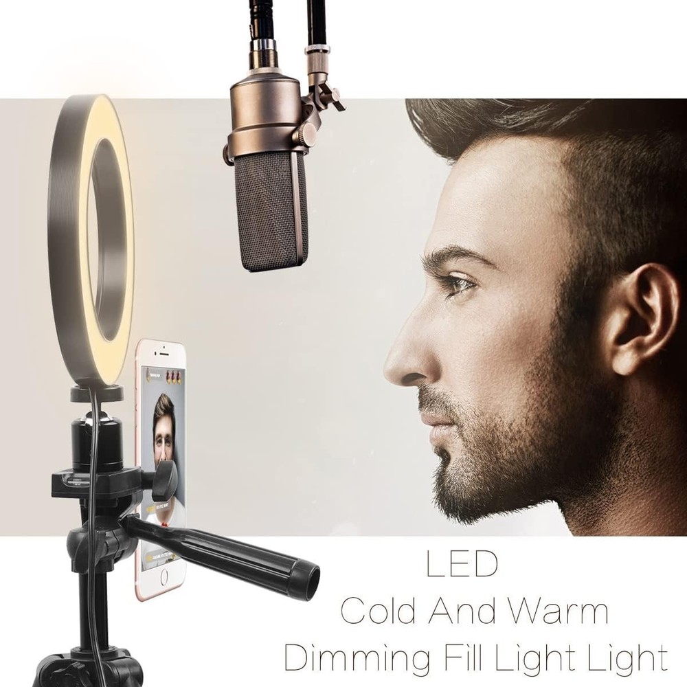 GEMWON 6" LED Ring Light with 3 Color & & 10 Dimmable Brightness