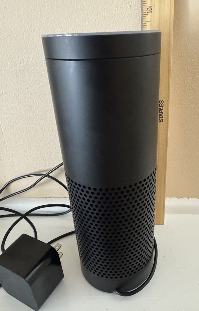 Amazon Echo 1st Gen Alexa Smart Speaker Black w/ Power Adapter Tested Working