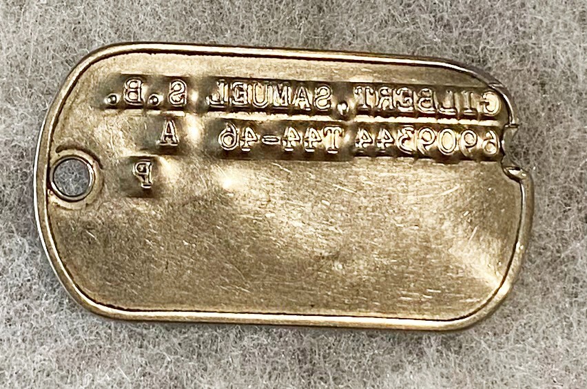 WWII Single Samuel Gilber T-44 Dog Tag