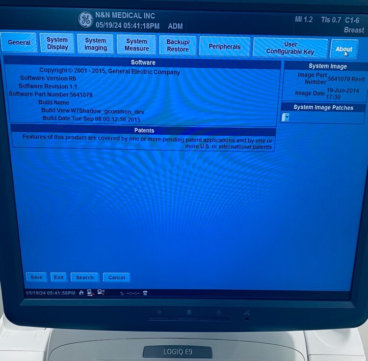 GE Logiq E9 Ultrasound System [DOM:2012]