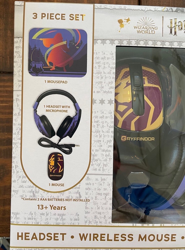 Harry Potter Headset with Microphone, Wireless Mouse, Mouse Pad 3 Piece Set🔥