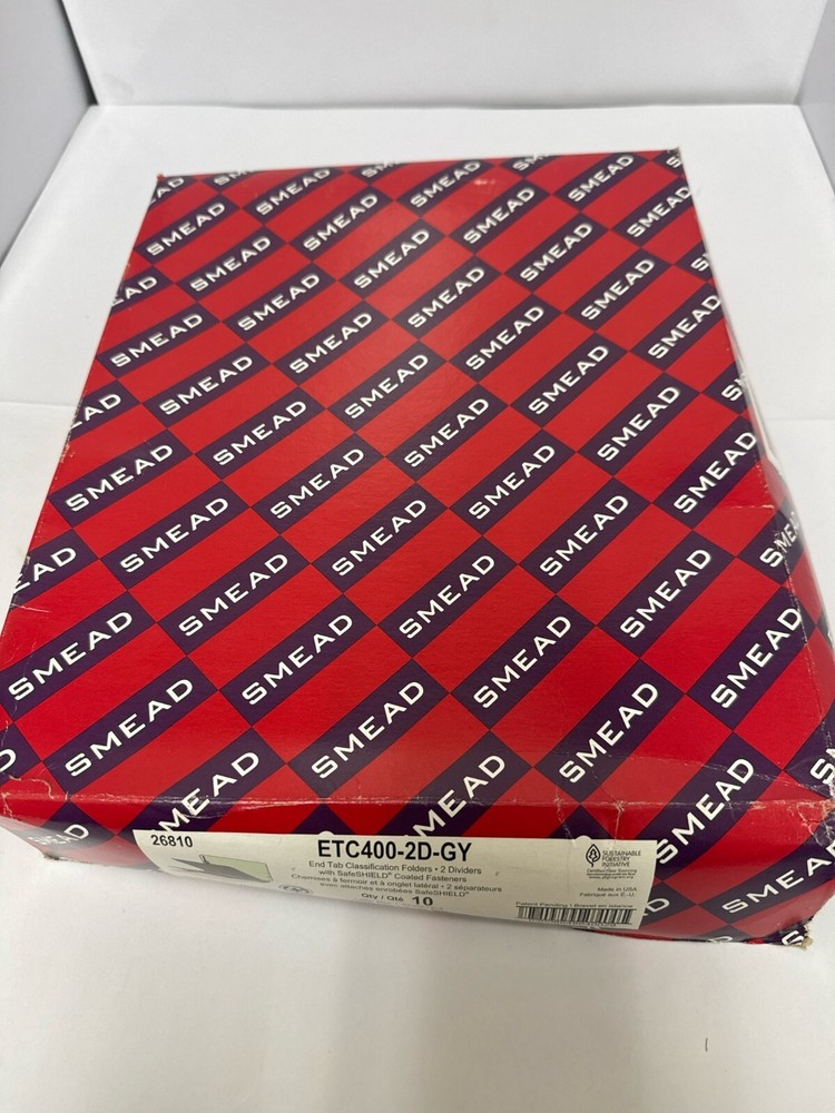 SMEAD – STARIGHT CLASSIFICATION FOLDER, END TABS, 2 DIVIDERS, GREY