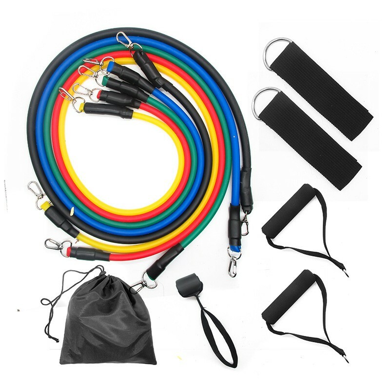 11 PCS Resistance Bands Portable Set, with Door Anchor, For Home Work out !
