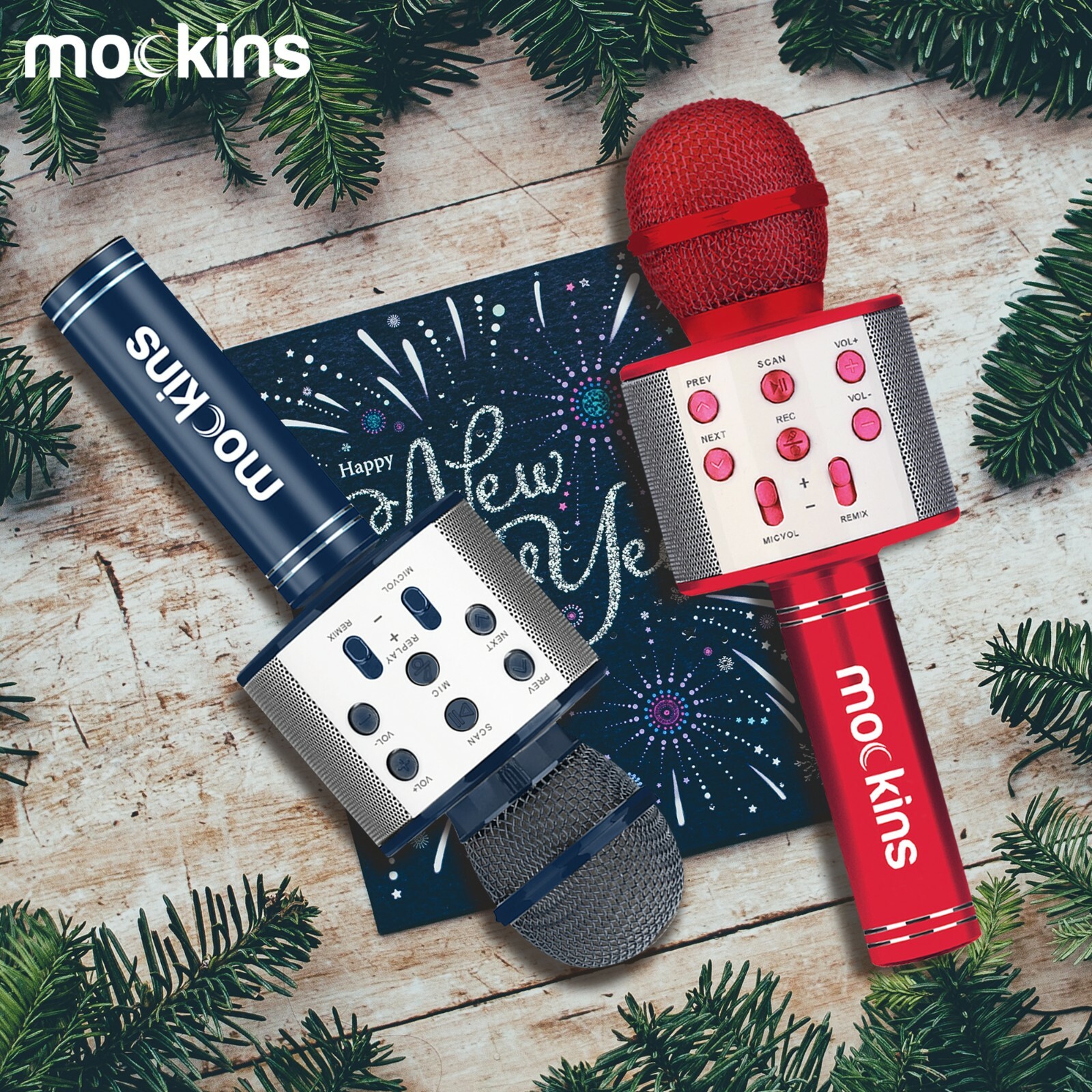 Mockins Wireless Bluetooth Karaoke Microphone, Navy, Holiday Gift kids