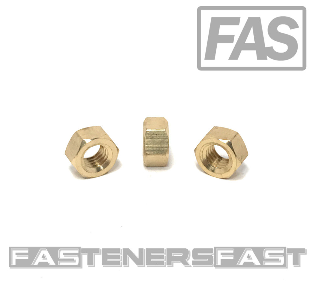 (25) 3/8-16 Brass Finished Hex Nuts - Solid Brass (25 Pieces)