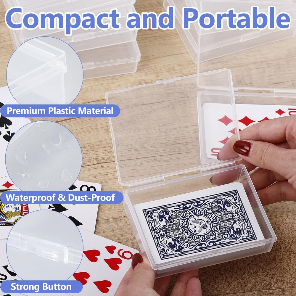 Jeffbaubl 24 Pcs Playing Card Case,Empty Plastic Card Deck Boxes,Clear Cards ...