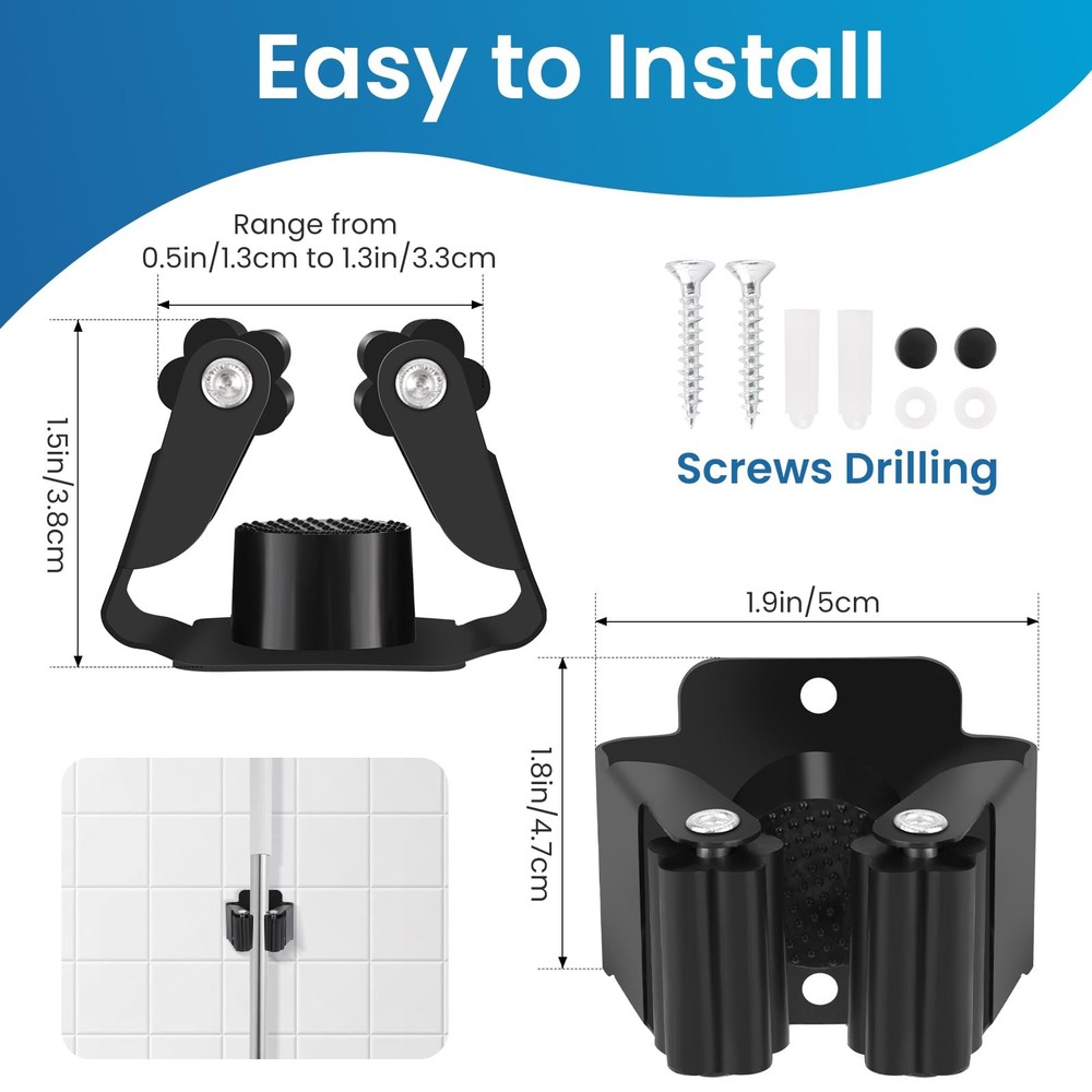 Yiows Broom Holder Wall Mount, 7PCS Hanger 7pack, 7pack
