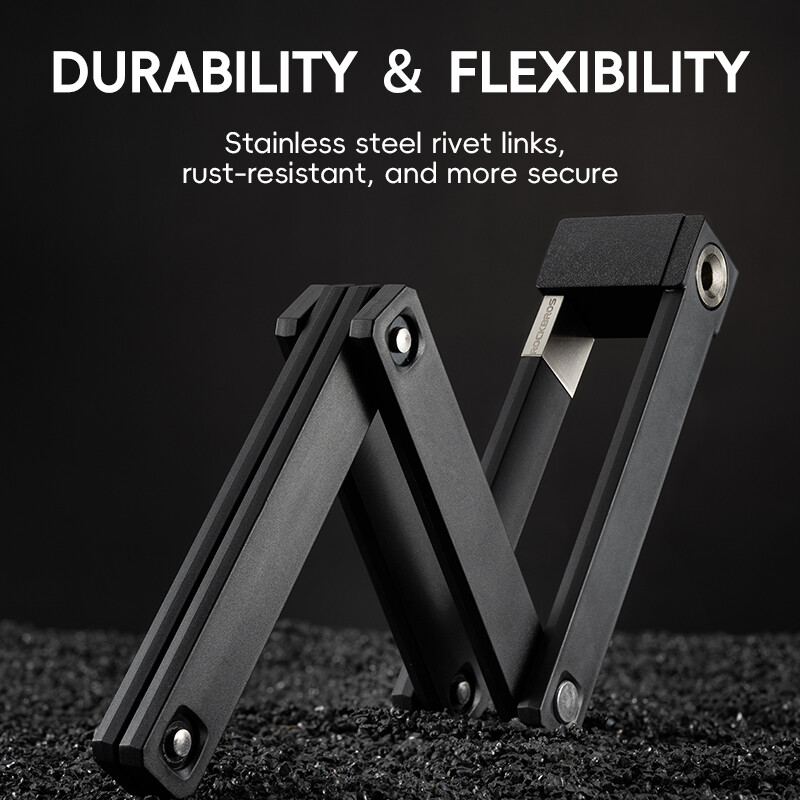 ROCKBROS Folding Bike Lock Heavy Duty Anti Theft Smart Secure Guard with Keys