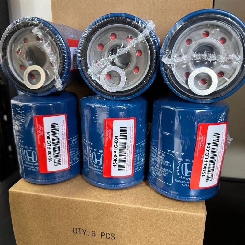 6 Genuine Oil Filters WITH Drain Plug Washer 15400-PLC-004 NEW SEALED