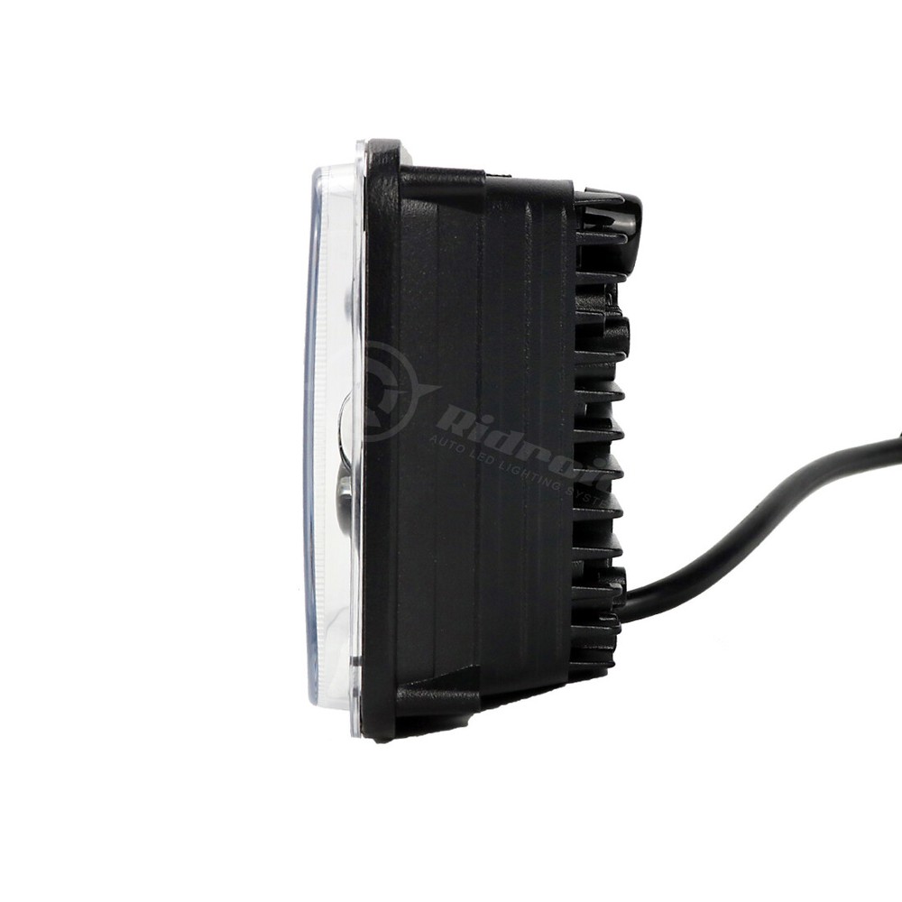 Black LED 4x6 Rectangular Projector Halo LED Headlights High Low Beam DRL Lamp