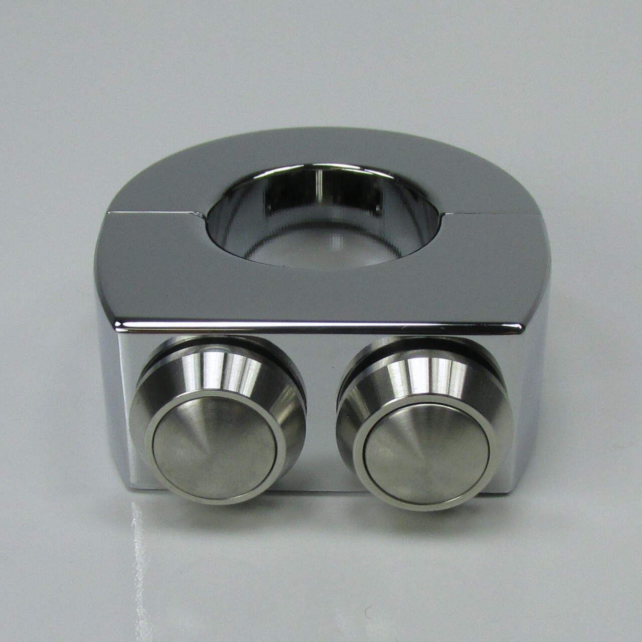 Billet Alum. 2-Button, Chrome Switch Block for 1" Handlebars Custom Chopper Cafe