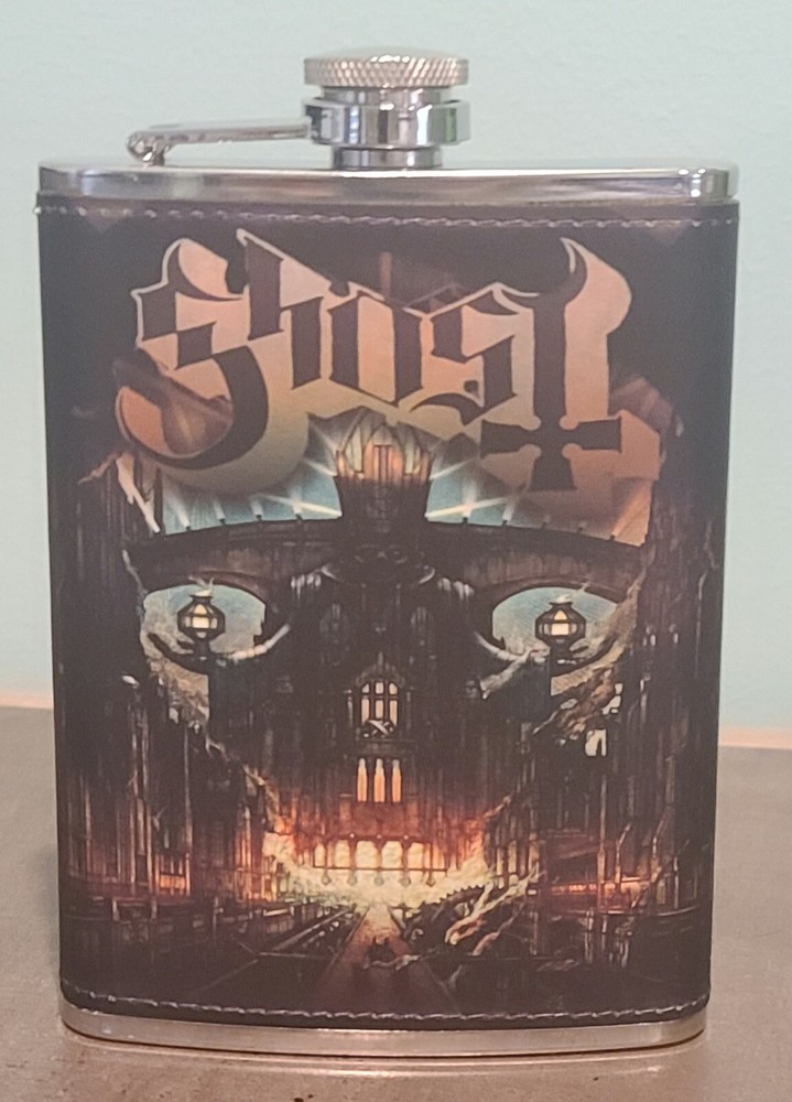 Ghost: Meliora 8 oz flask custom made NEW