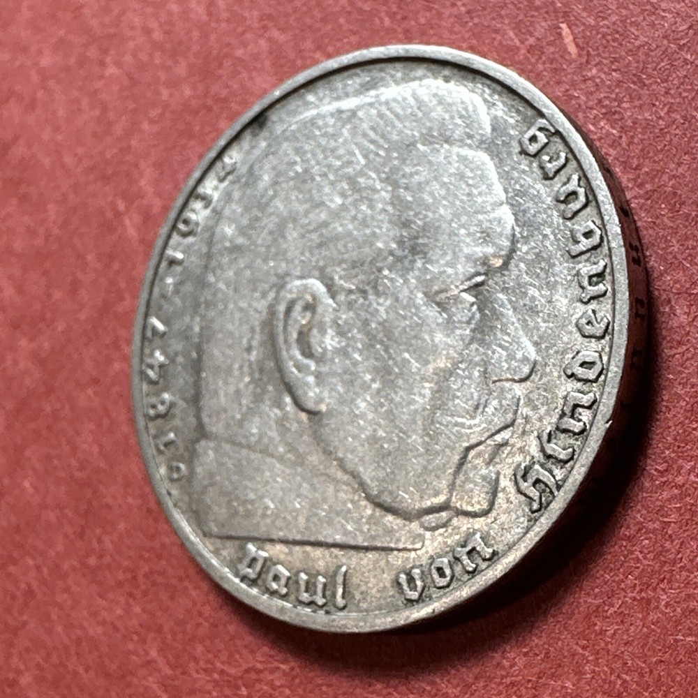GERMANY 1938 D ( Munich Mint ) Silver . 625 Coin 2 MARK’s