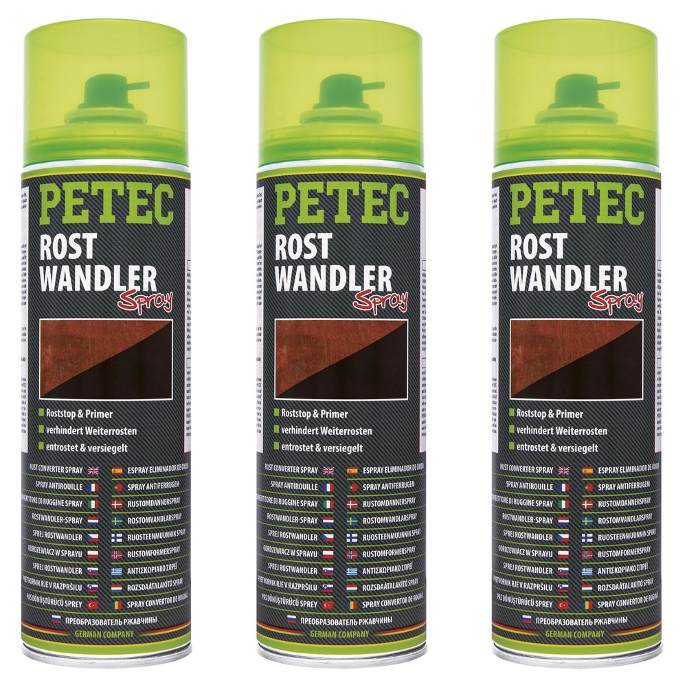 Petec 3x Rust Converter Rust Stop Rust Primer Spray 500ml