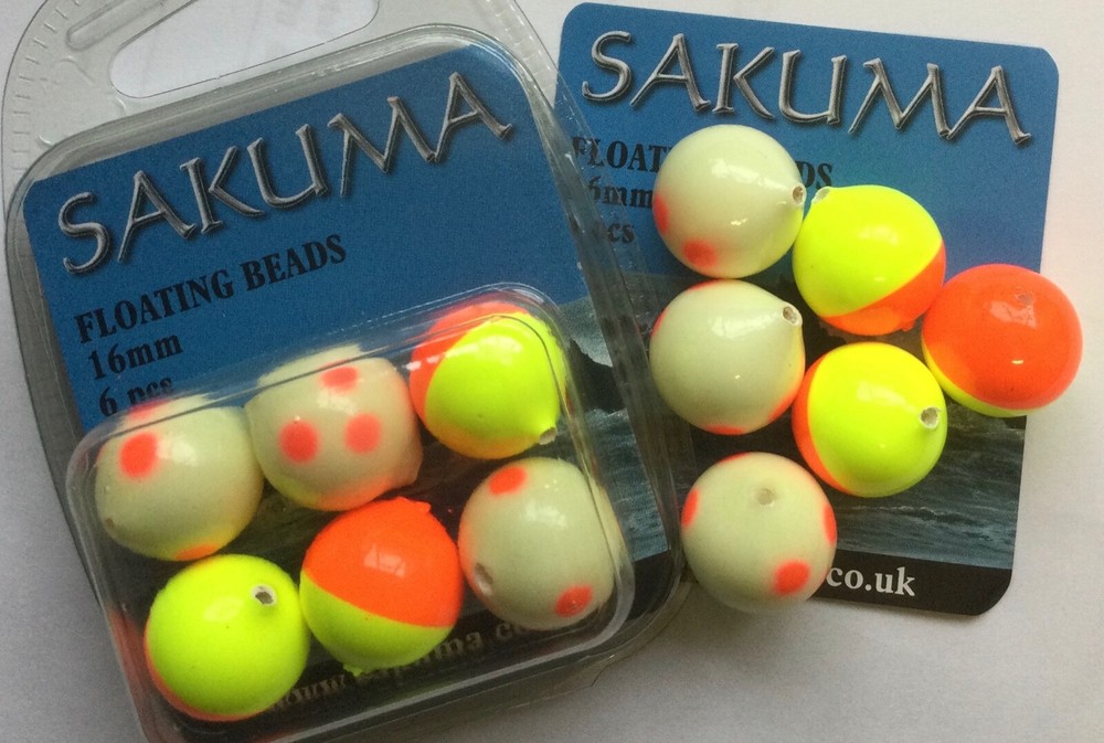 SAKUMA ASSORTED COLOUR FLOATING BEADS- 16mm- 6 PCS x 2