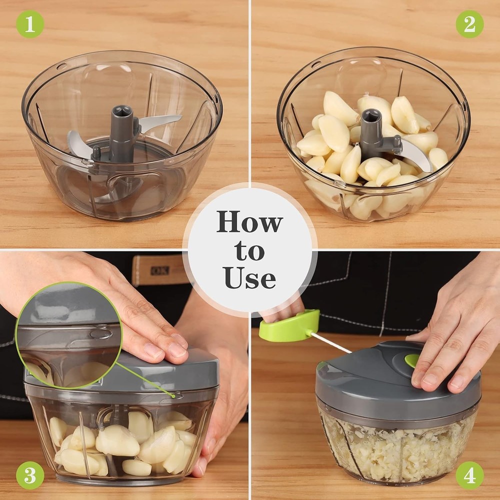 Efficient 500ml Hand String Vegetable Chopper - Perfect for Quick Meal Prep