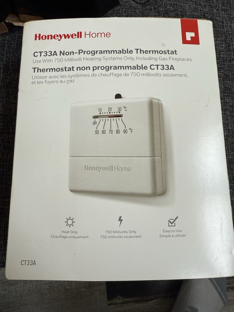 Honeywell Non-Programmable Thermostat with Microvolt 1H Single Stage Heating