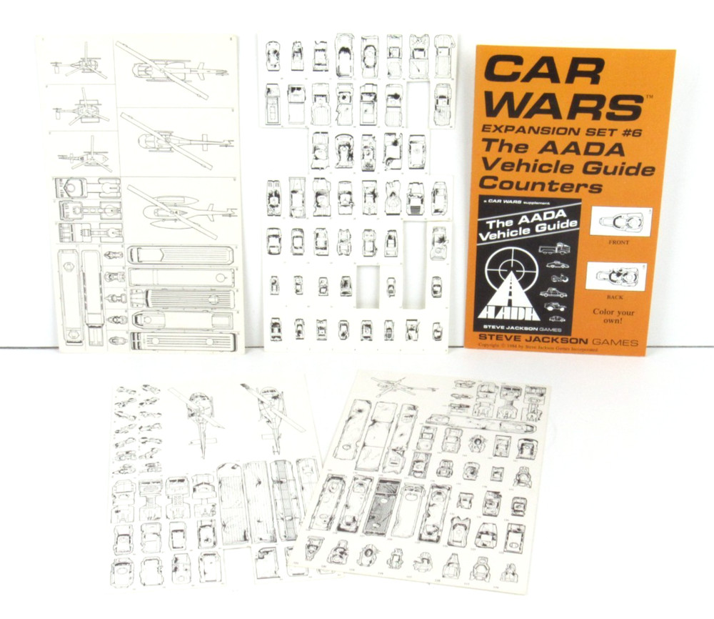 Car Wars Expansion Set #6 AADA Vehicle Guide Counters Partial Cut 1983